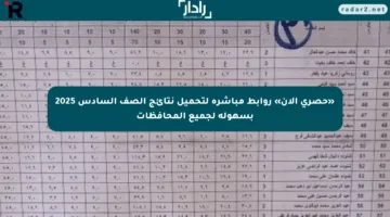 «حصري الآن» روابط مباشرة لتحميل نتائج الصف السادس 2025 بسهولة لجميع المحافظات